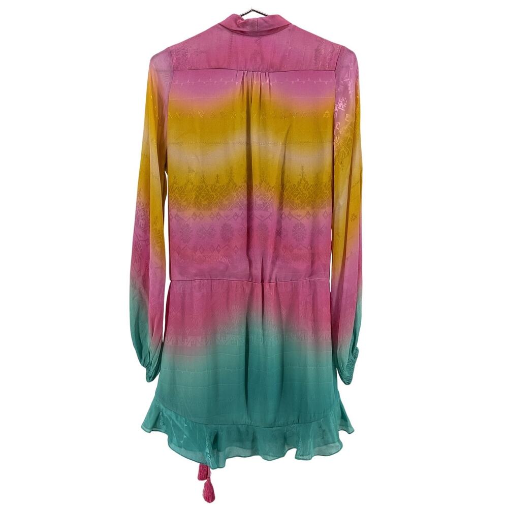 Rococo Sand Ombre Multicolor Wrap Mini Dress Size Small - Picture 3 of 13